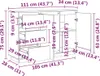 A diagram showing the dimensions of a cabinet with drawers and doors. Anteprima dell’immagine prodotto