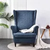 (Tmavě modrá) křídlo židle slipcovers, elastické křídlo Náhled obrázku produktu 4