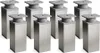 A set of eight identical silver-colored furniture legs with adjustable height mechanisms, arranged in a grid formation against a white background. Produktbild-Vorschau