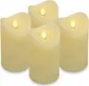 4x LED Echtwachs Kerzen Set mit Timer beweglicher Flamme Produktbild-Vorschau 1