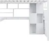 A white loft bed with integrated shelving and a desk. Anteprima dell’immagine prodotto