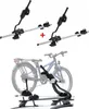 A collage showing two bicycle racks on a white background and a bicycle mounted on a rack, with a second rack visible. Náhľad obrázku produktu