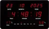 Perel Digitale LED-Wanduhr schwarz mit großen roten Produktbild-Vorschau 1