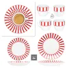 18szt serwis kawowy Split czerwone paski porcelana 6 os. Podgląd zdjęcia produktu 4