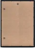 The back of a black picture frame with a brown backing board. There are two metal hanging hooks visible on the backing board. Anteprima dell’immagine prodotto