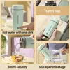 Collage of images showing a portable electric kettle and its features. Produktbild-Vorschau