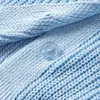 Kinder-Strickjacke Blau Gr. 104 V-Ausschnitt Lange Ärmel Produktbild-Vorschau 4