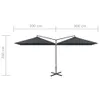 Parasol de jardin double avec mât en acier anthracite Voir les images du produit 8