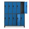 A metal locker unit with multiple compartments, some of which are open. Produktbild-Vorschau