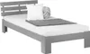 A single bed with a white mattress, a white pillow, and a gray blanket. Náhled obrázku produktu
