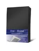 A black fitted sheet is shown folded and standing upright. Produktbild-Vorschau