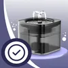 A pet water fountain is shown with a checkmark badge. Produktbild-Vorschau