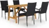 5-tlg. Garten-Essgruppe Schwarz , Gartenmöbel-Sets Design Produktbild-Vorschau 1