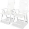 vidaXL Sedie da giardino regolabili 2 pz. Plastica Bianco Anteprima dell’immagine prodotto 7