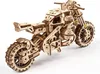 A 3D wooden model of a motorcycle on a white background. Anteprima dell’immagine prodotto