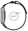 A side view of a smartwatch with a black strap, next to a circular diagram indicating minimum and maximum wrist sizes. Náhled obrázku produktu