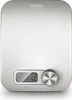 A top-down view of a stainless steel kitchen scale. Anteprima dell’immagine prodotto