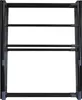 A black and gray drying rack with multiple horizontal bars against a white background. Podgląd zdjęcia produktu