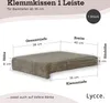 A diagram showing the dimensions of a cushion, with a cushion shown in perspective. Anteprima dell’immagine prodotto