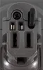 A close-up view of a battery compartment with terminals and a locking mechanism. Voir les images du produit