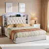 UnboxG Polsterbett 160x200 cm Beige mit LED & Stauraum, Produktbild-Vorschau 1