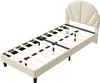 Lit d'enfant UnboxG 90 x 190 cm, beige, en velours, avec Voir les images du produit 7
