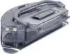 A close-up, angled view of a robot vacuum cleaner's water tank and dust bin attachment. Produktbild-Vorschau