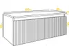 A line drawing of a bathroom cabinet with dimensions indicated. Produktbild-Vorschau