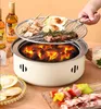Přenosný 28cm gril na dřevěné uhlí, bezdýmný stolní gril s Náhled obrázku produktu 1