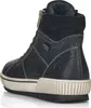 A black high-top sneaker with a white sole, shown from the side and back. Voir les images du produit