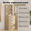 vidaXL Highboard Sonoma dub 40 x 41 x 135 cm materiál na Náhled obrázku produktu 4