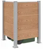 vidaXL Mülltonnenzaun Braun 85 x 85 x 115 cm Aluminium und Produktbild-Vorschau 3