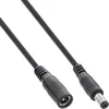 A black DC extension cable with a female connector on one end and a male connector on the other, shown against a white background. Anteprima dell’immagine prodotto