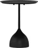 A black side table with a round top and a bell-shaped base. Podgląd zdjęcia produktu