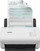 A Brother document scanner with a form being fed into it. Voir les images du produit