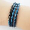 Lederkette Lederband 6 mm Herren Halskette Schwarz / Blau Produktbild-Vorschau 3