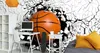Muralo netkaná tapeta BASKETBALL prasknutá nástenná Náhľad obrázku produktu 8
