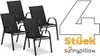 4er Set Stapelstühle schwarz – Hochlehner Gartenstühle mit Produktbild-Vorschau 4