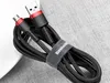 A black and red braided micro USB cable is coiled and secured with a fabric strap. Náhled obrázku produktu