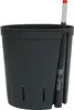 A dark gray self-watering planter with a water level indicator. Produktbild-Vorschau
