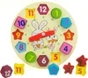 Vzdelávacie drevené triediace hodiny 18 cm + bloky Náhľad obrázku produktu 1