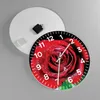 Wanduhr - Rund - Glasuhr - Rose Blume Blütenblätter Wasser Produktbild-Vorschau 2