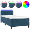 Boxspringbett mit Matratze & LED Dunkelblau 100x200 cm Samt Produktbild-Vorschau 1
