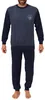 Herren Frottee Pyjama langarm Schlafanzug mit Bündchen - Produktbild-Vorschau 1