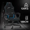 Fotel gamingowy SENSE7 Knight z tkaniny, czarno-niebieski – Podgląd zdjęcia produktu 3