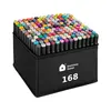 Farby Alkoholový popisovač Set 168 Twin Marker Felt Tip Pen Náhľad obrázku produktu 1