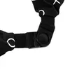 A close-up of a black fabric strap with a white pattern and a black plastic buckle. Anteprima dell’immagine prodotto