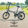 An electric bicycle is parked on a paved path in a park-like setting. Produktbild-Vorschau