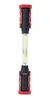 A vertical shot of a red and black LED work light with a white light bar in the center, isolated on a white background. Produktbild-Vorschau