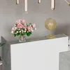 Große Empfangstheke 220x60x110cm, Weiß & Marmor-Optik, Produktbild-Vorschau 3